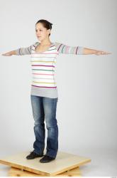 Whole Body Woman T poses Casual Slim Studio photo references